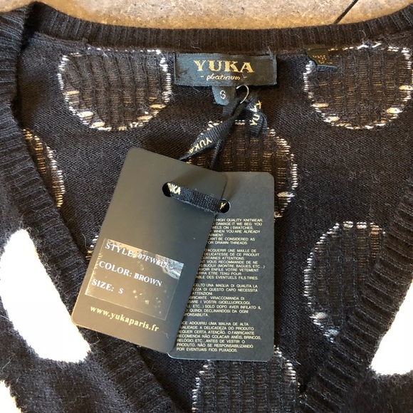 2[Yuka Paris] Polka dot dark brown sweater - Picture 2 of 4